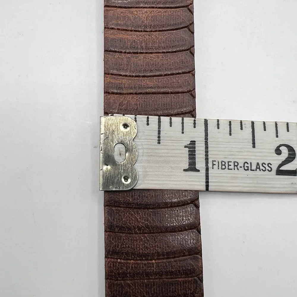 Twelfth Street By Cynthia Vincent Leather Double Buckle Belt Small Brown Boho